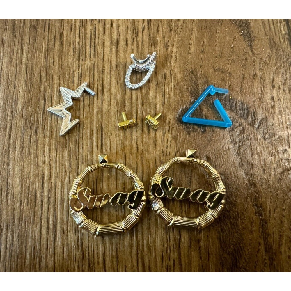 LOL Surprise OMG Doll Accessories Lot 7 Pc Jewelry Earrings Swag‎ Gurl Gold